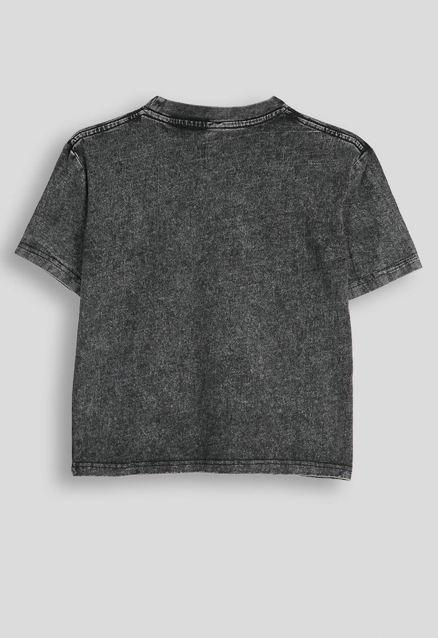 Pop Candy - Slogan distressed tee - dark grey