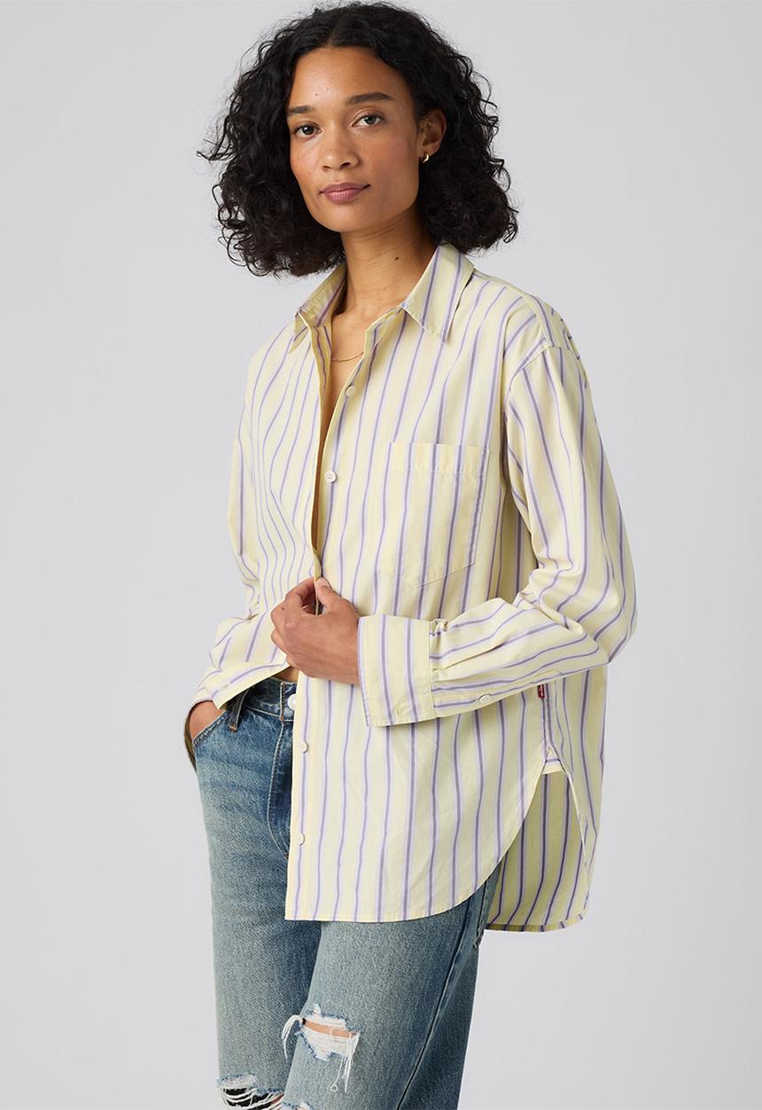 Levi’s® - Harlie Boyfriend Shirt - Costanza Stripe French Vanilla Poplin