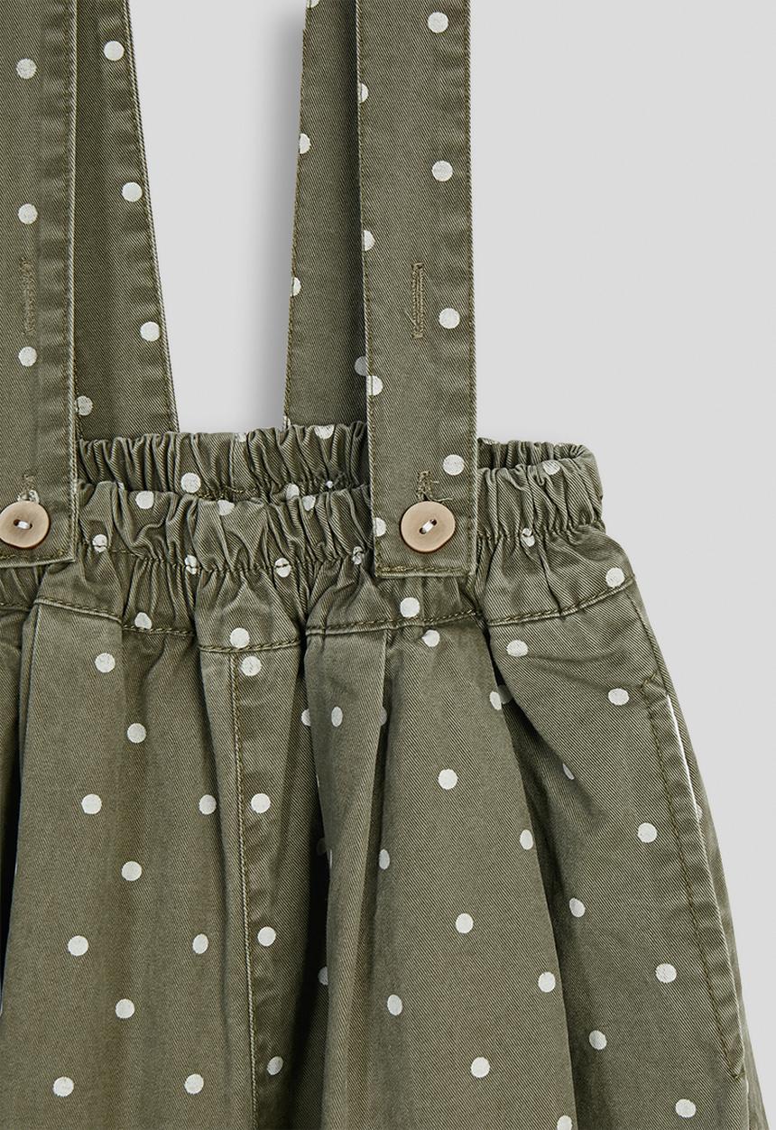 Pop Candy - Polka dot dungarees - sage