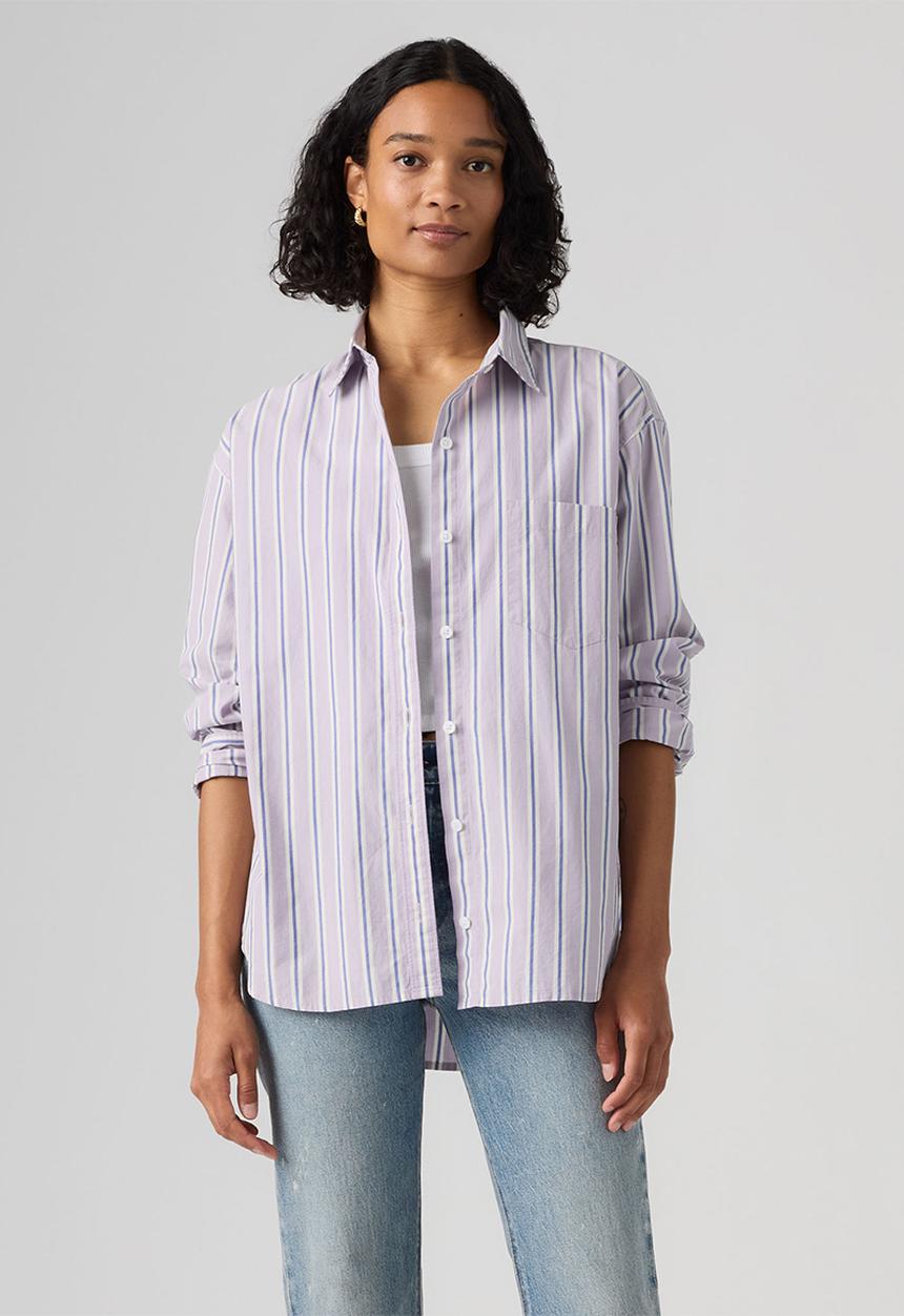 Levi’s® - Harlie Boyfriend Shirt - Costanza Stripe Wisteria Poplin