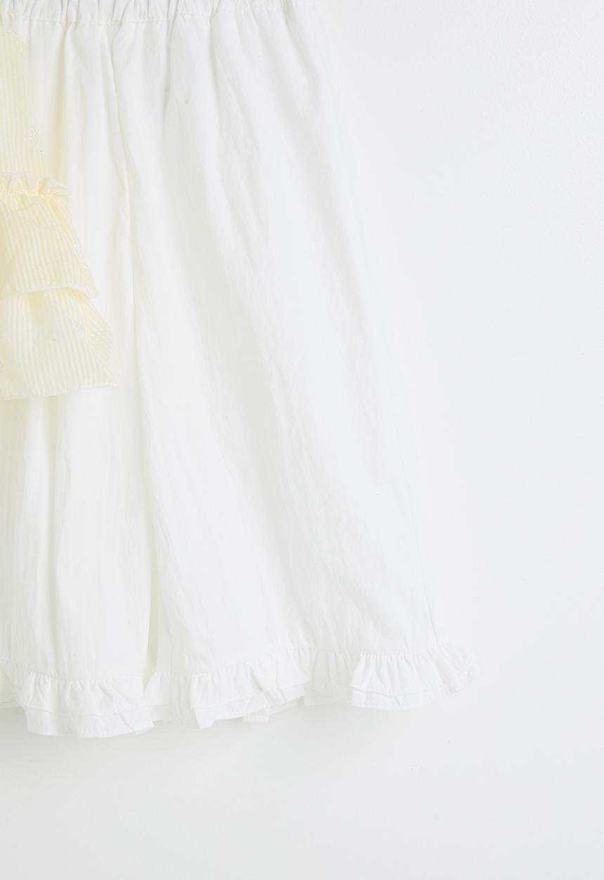 Pop Candy - Ruffled hem camisole top & wide leg pants - lt yellow/white