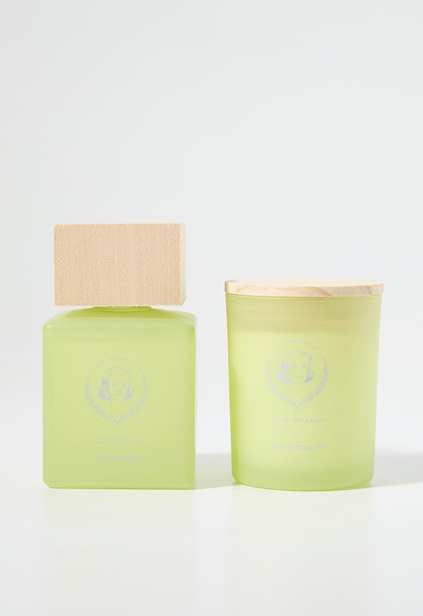 Anke Products - Wild Lemongrass diffuser & candle gift set
