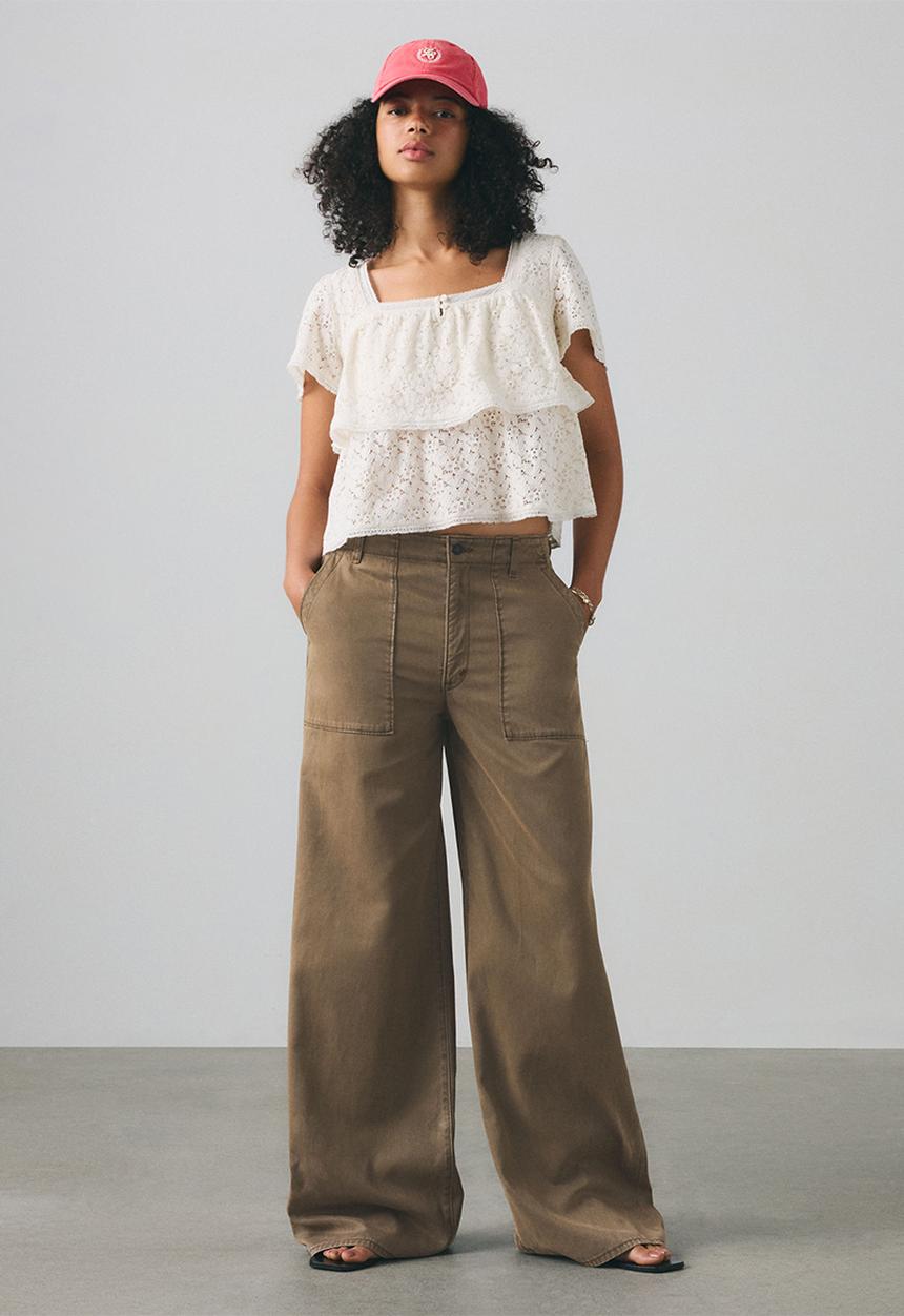 Levi’s® - Dom Short sleeve Lace Blouse - Egret Lace
