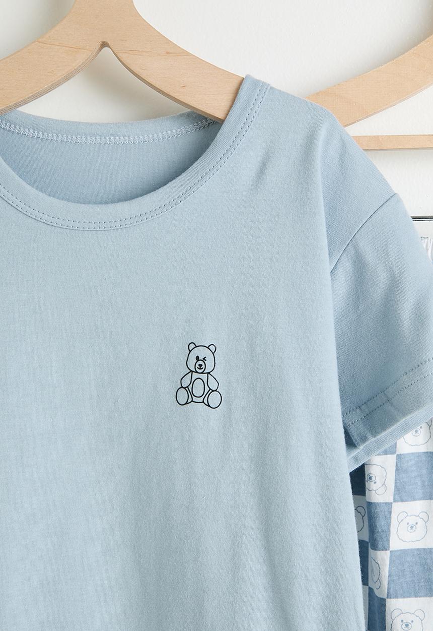 Pop Candy - Tee & printed shorts - powder blue
