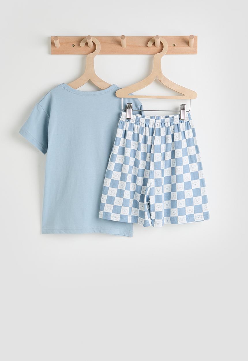 Pop Candy - Tee & printed shorts - powder blue
