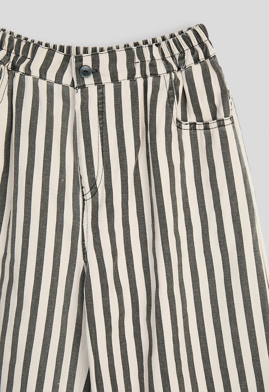 Pop Candy - Striped wide leg pants - black