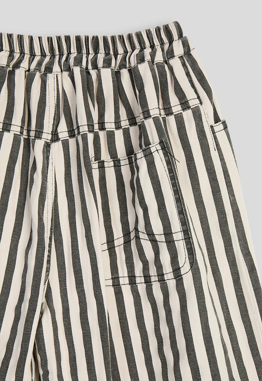 Pop Candy - Striped wide leg pants - black
