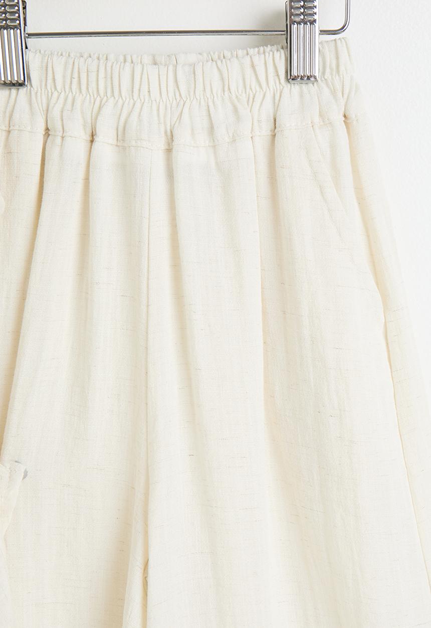 Pop Candy - Wrap-around top with wide leg pants - off white