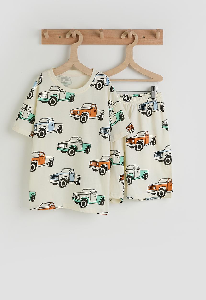 Pop Candy - Truck aop tee & shorts - ivory