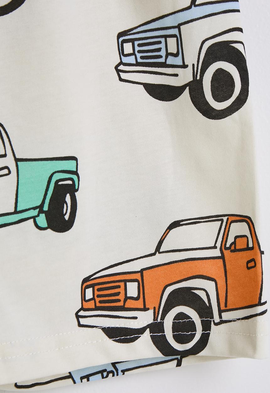 Pop Candy - Truck aop tee & shorts - ivory