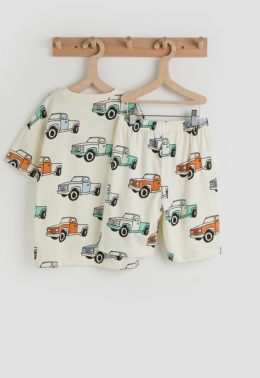 Pop Candy - Truck aop tee & shorts - ivory