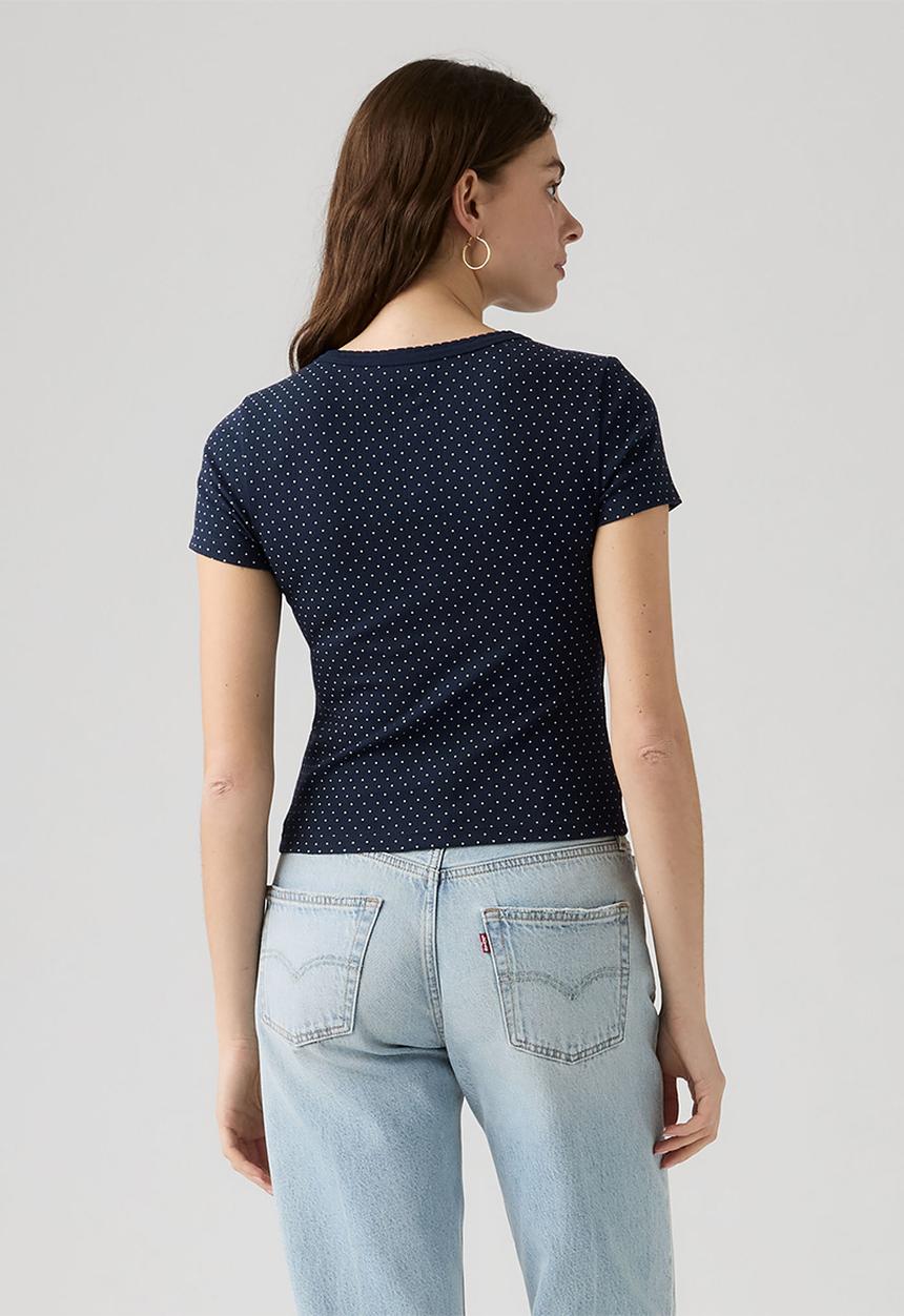 Levi’s® - Dry Goods Pointelle Short sleeve Henley - Sonja Dot Navy Blazer