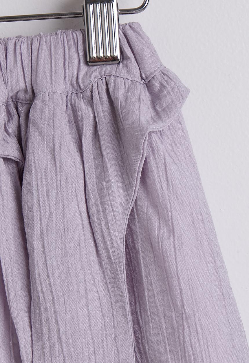 Pop Candy - Puff sleeve button closure blouse & gathered skirt - lavender