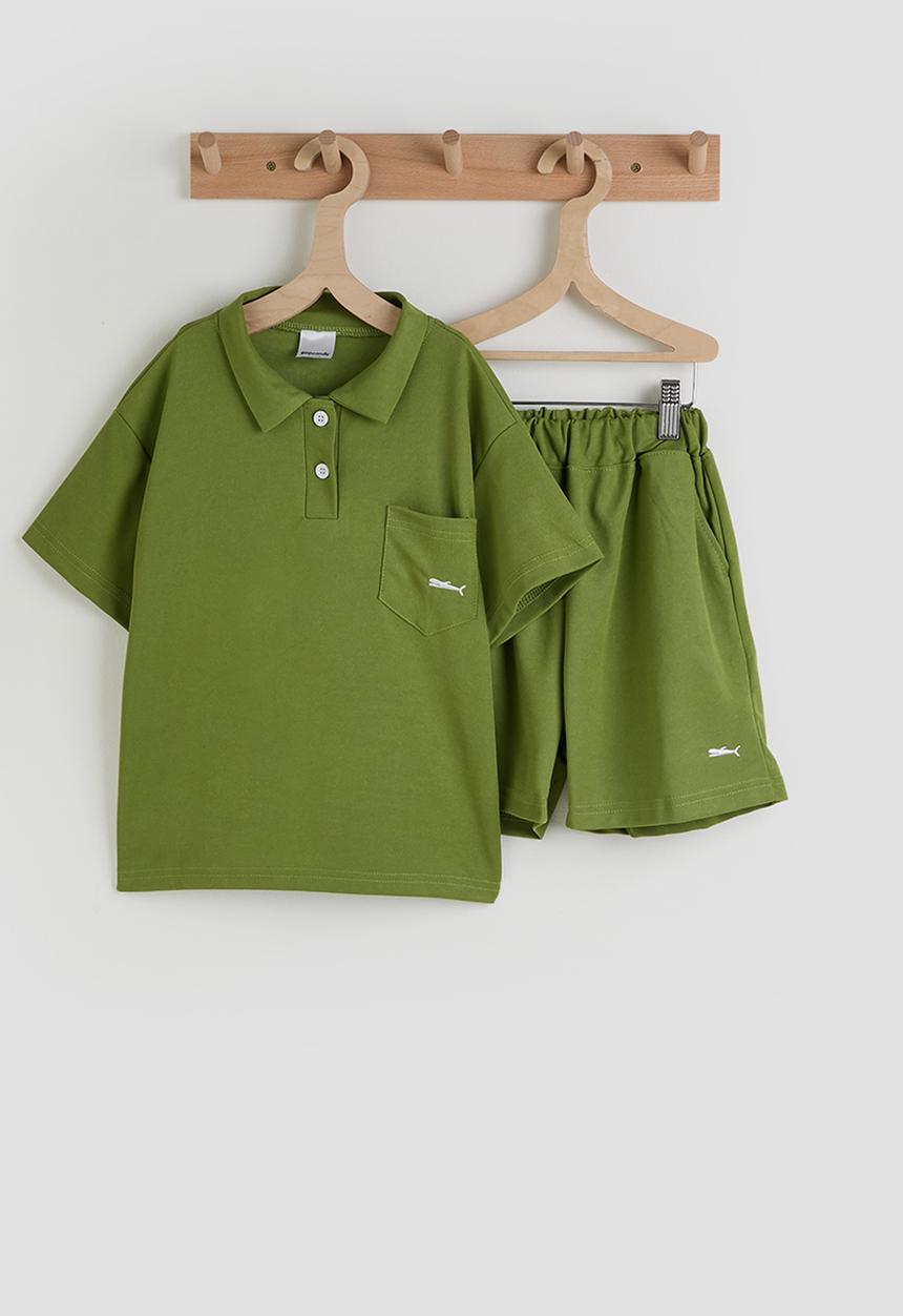 Pop Candy - Polo-style shirt with shorts - moss green