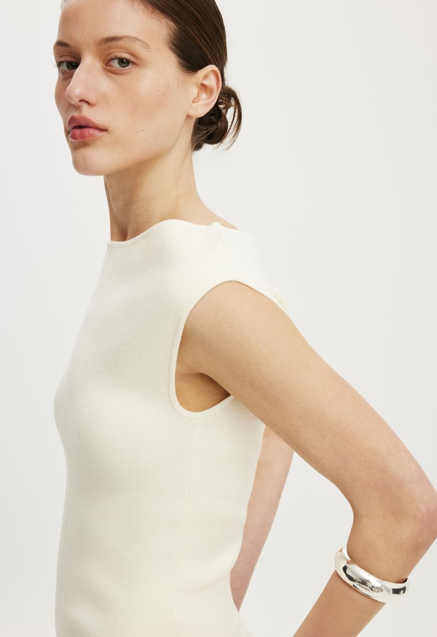 Cotton On - Double Knit Boat Neck - Porcelain