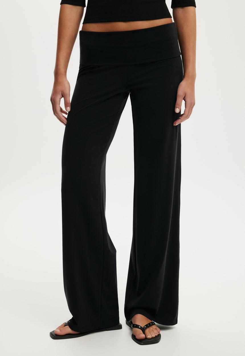 Cotton On - Honey Fold Over Pant - Black