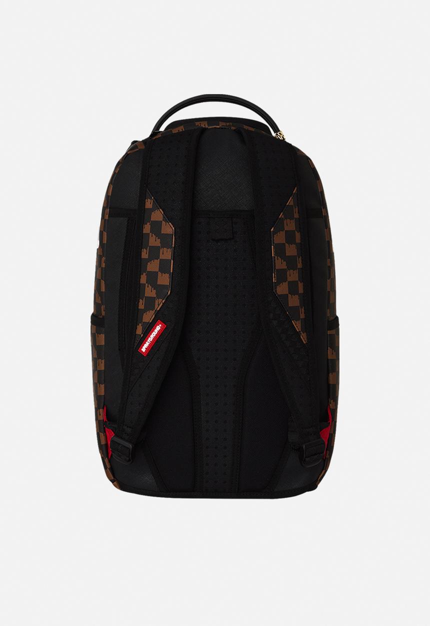 Sprayground - Brown And Cream Drip Check Shark Backpack - Brown