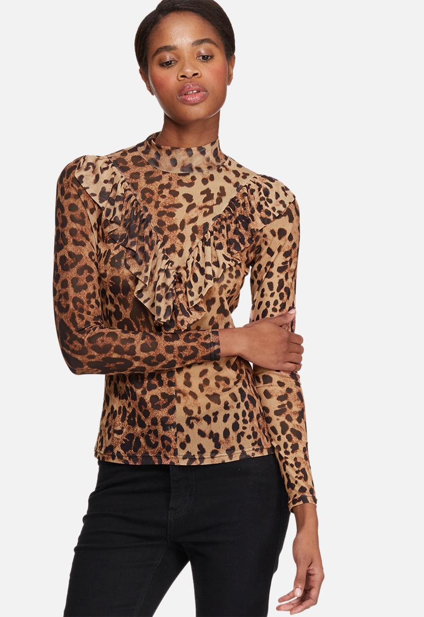 Vero Moda - Rie leo mesh frill top