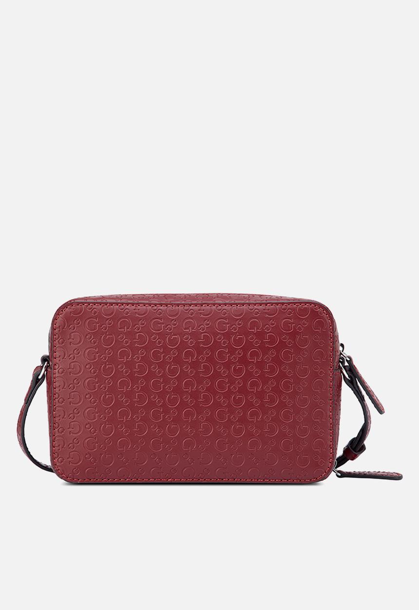 GUESS - Lisa Mini Double Zip Crossbody - Dark Cherry