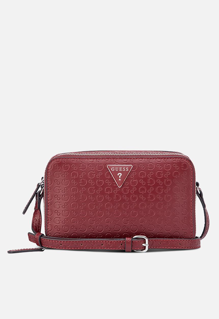 GUESS - Lisa Mini Double Zip Crossbody - Dark Cherry