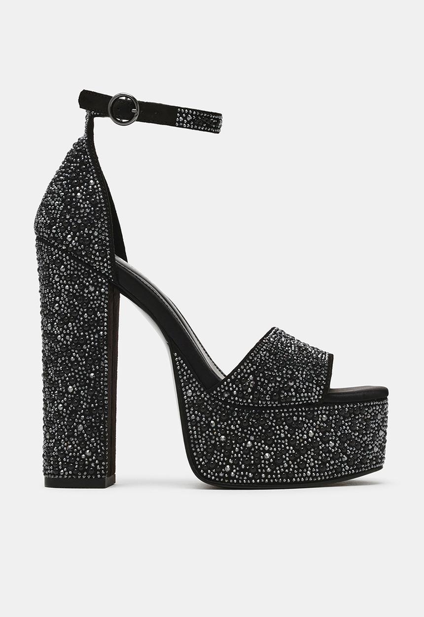 Steve Madden - Glam open toe ankle strap - black