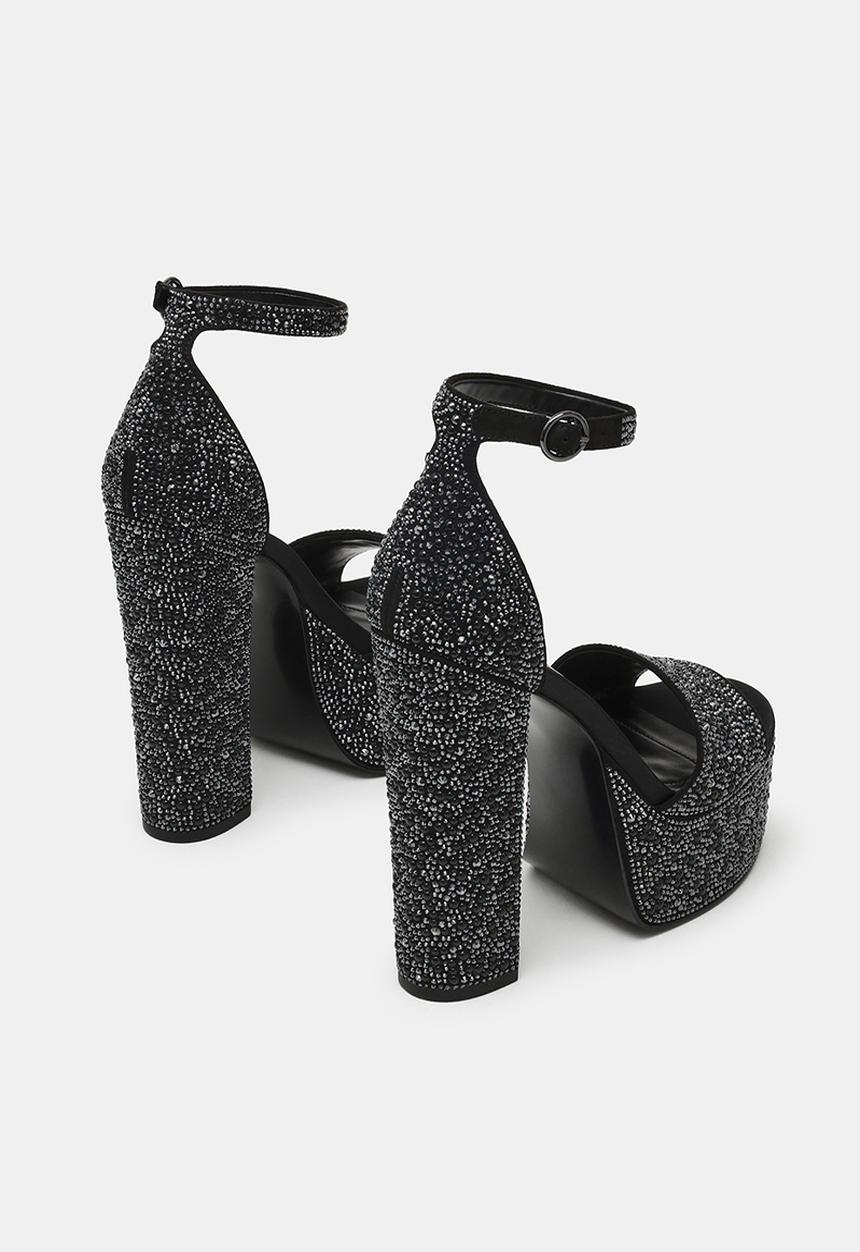 Steve Madden - Glam open toe ankle strap - black