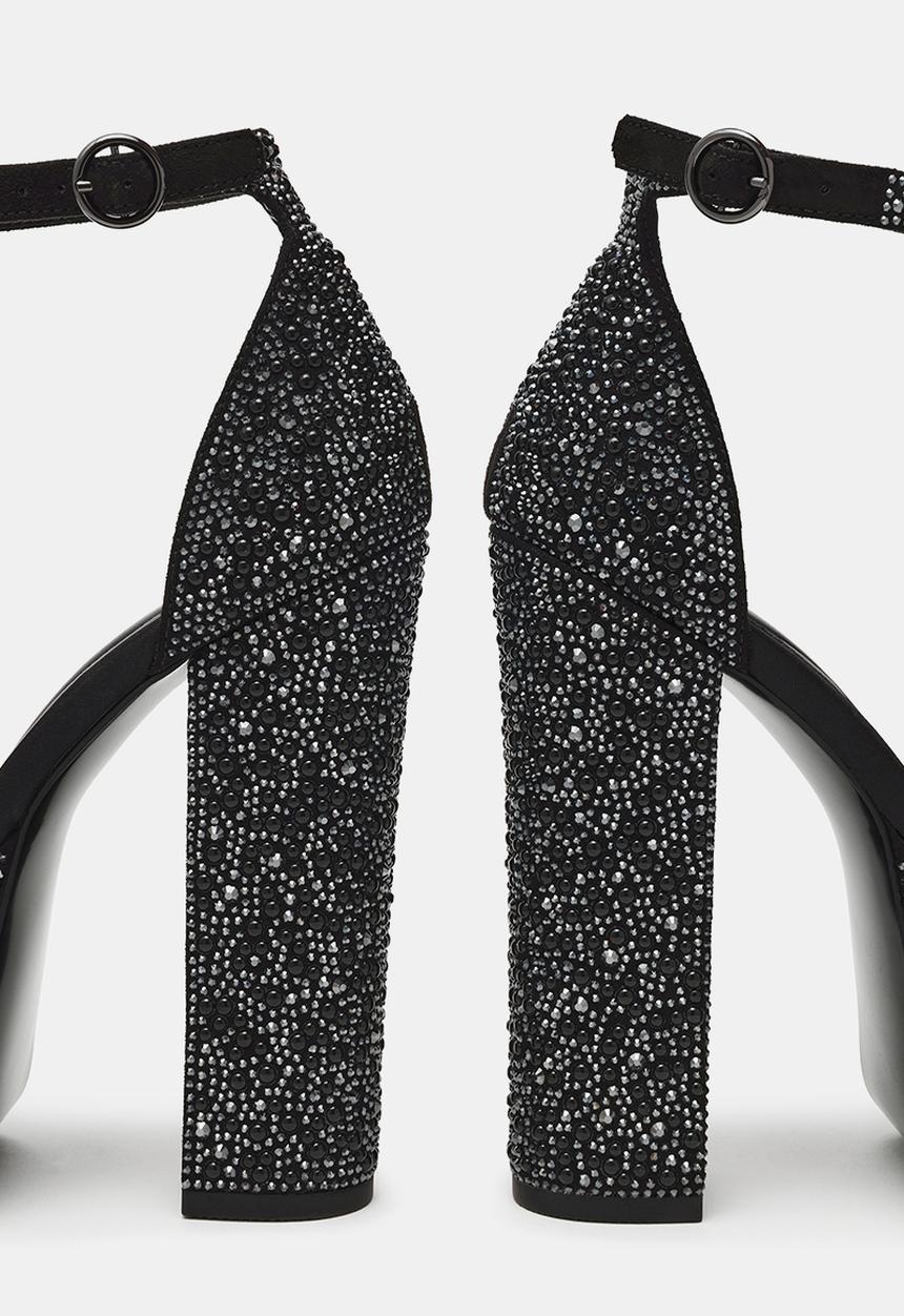 Steve Madden - Glam open toe ankle strap - black