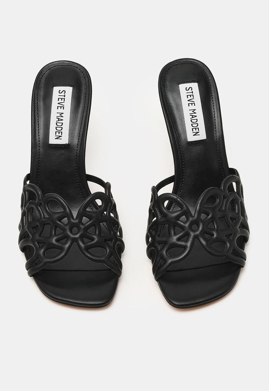 Steve Madden - Seesaw open toe mule - black leat