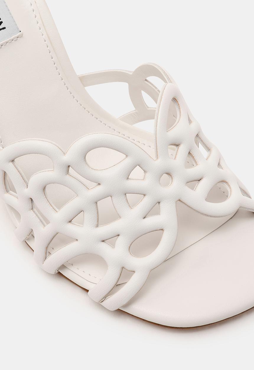 Steve Madden - Seesaw open toe mule - white leat