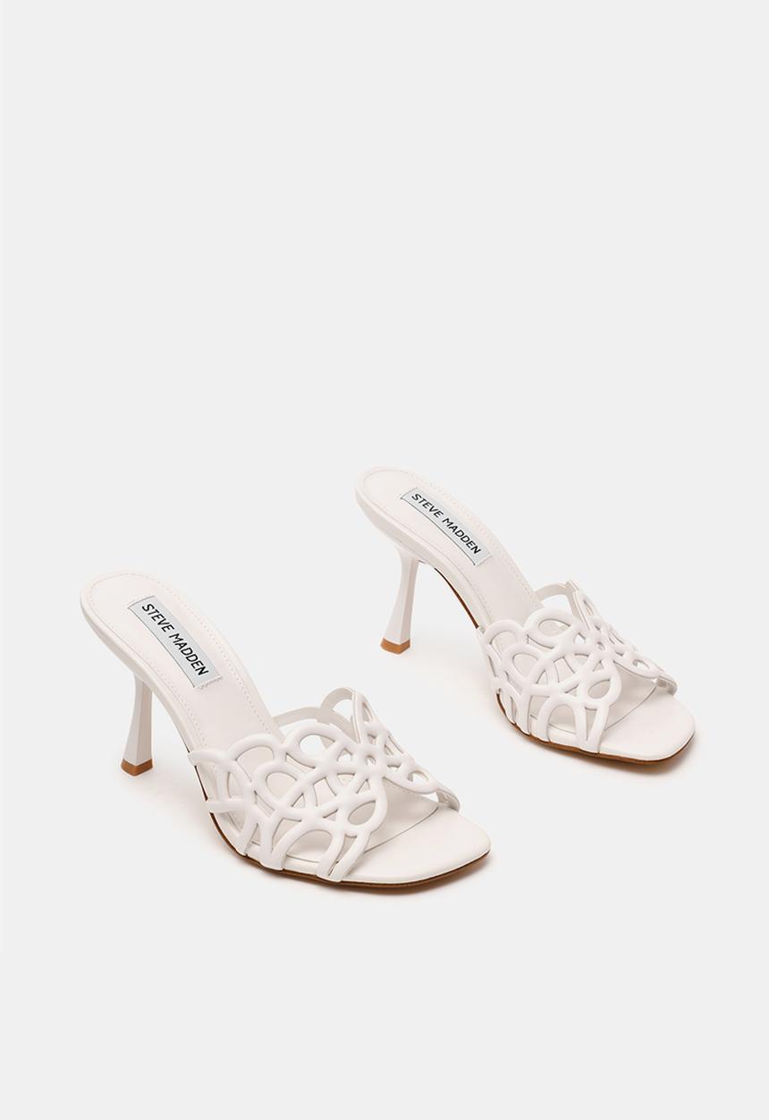 Steve Madden - Seesaw open toe mule - white leat