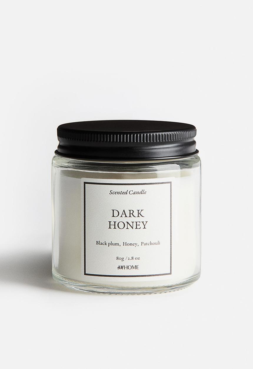 H&M - Scented candle in glass holder - dark honey