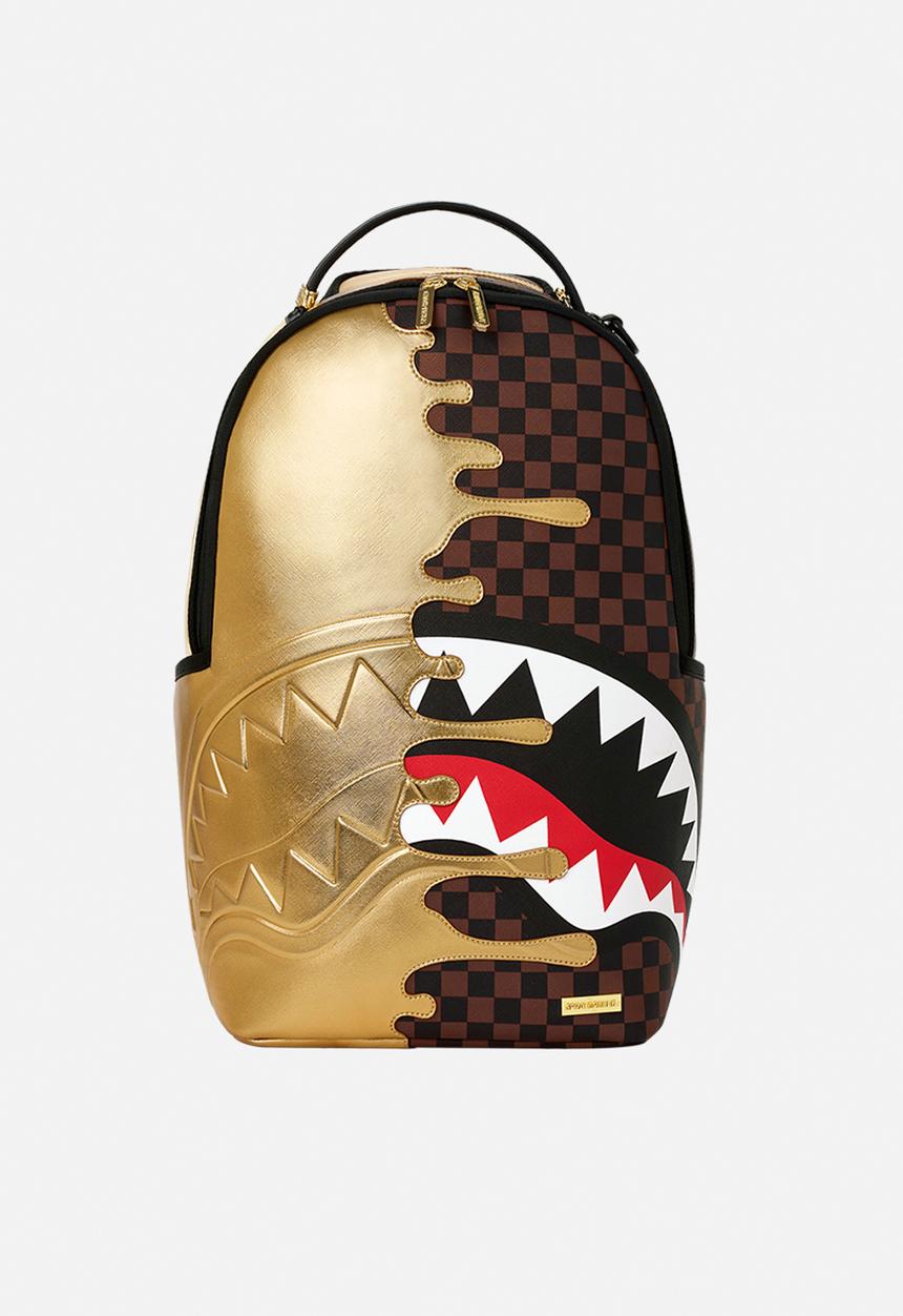 Sprayground - Sharks In Paris Gold Drip Backpack - Brown Multi