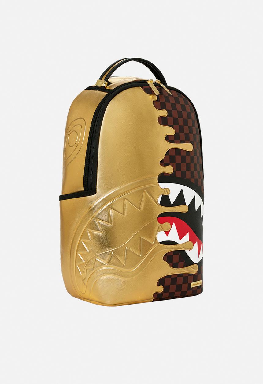 Sprayground - Sharks In Paris Gold Drip Backpack - Brown Multi