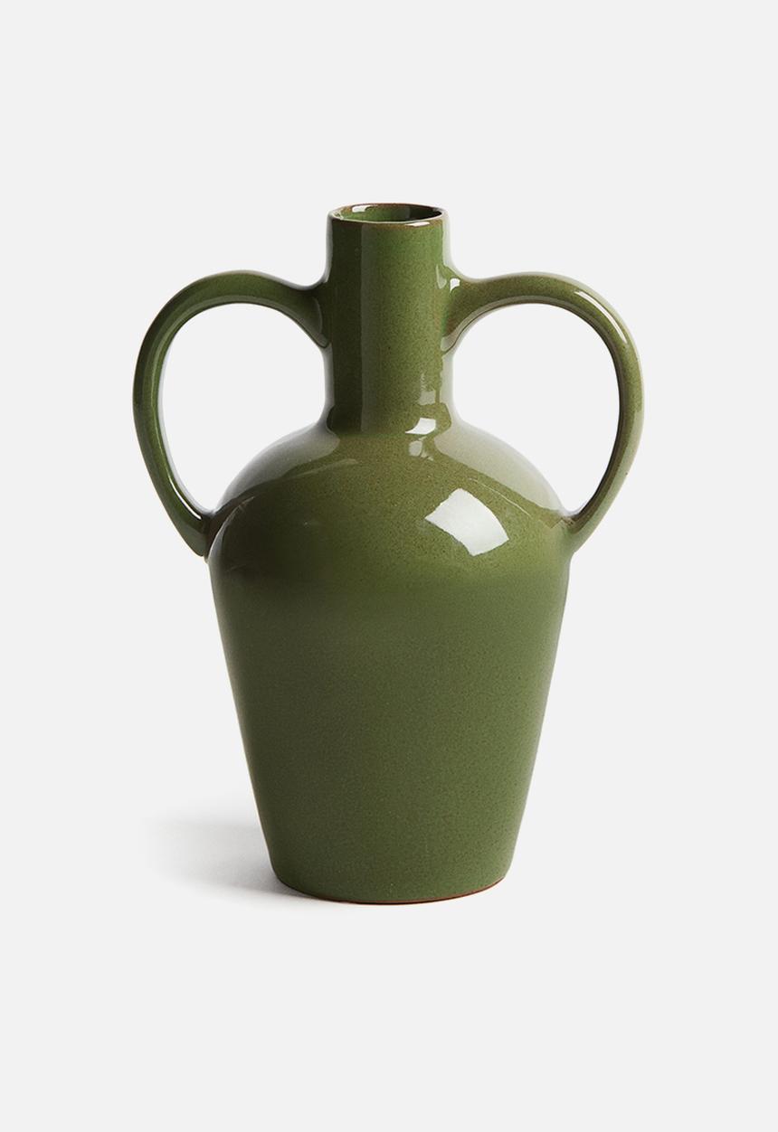 H&M - Terracotta vase - moss green