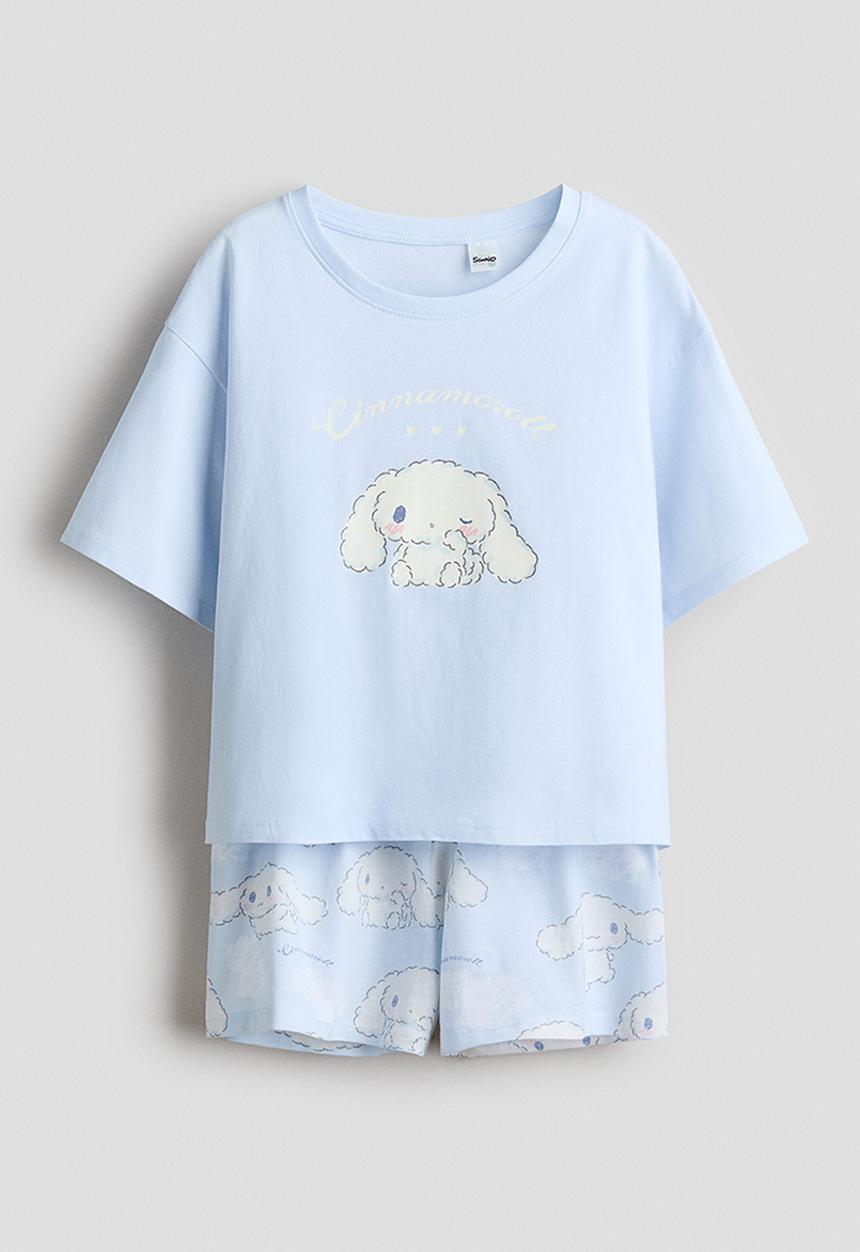 H&M - Printed cotton pyjamas - light blue/cinnamoroll