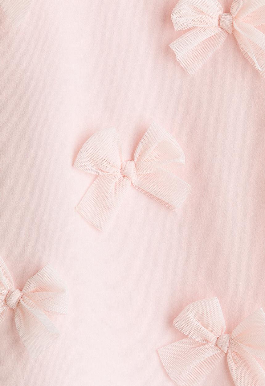H&M - Embellished T-shirt - light pink/bows