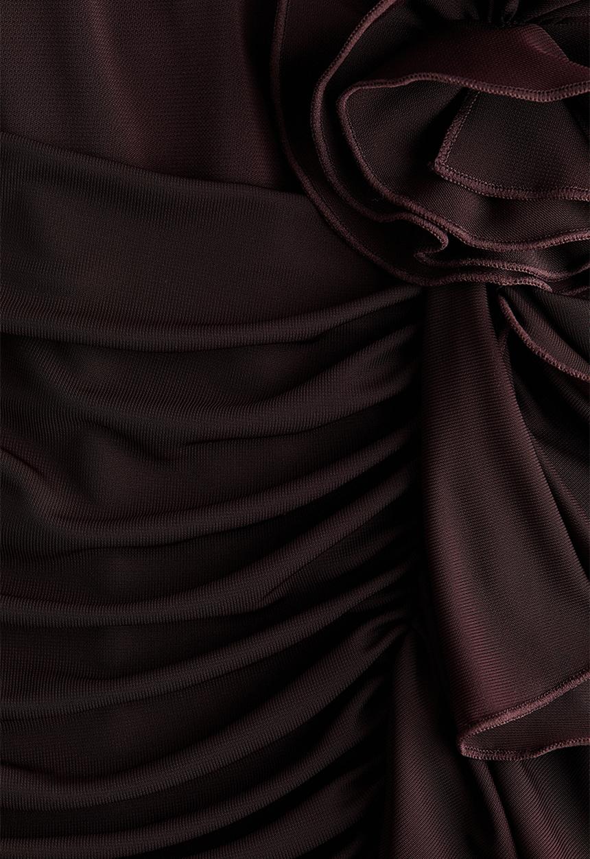 H&M - Flower-detail mini skirt - dark brown