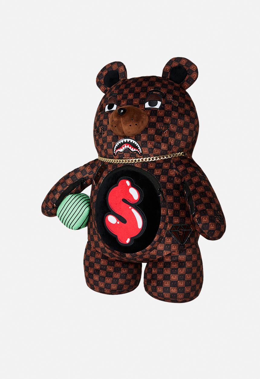 Sprayground - Sharks In Paris Bubble Brown Check Moneybear Backpack - Brown
