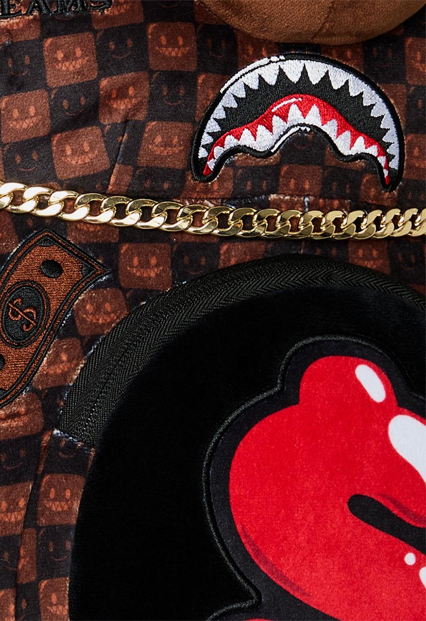 Sprayground - Sharks In Paris Bubble Brown Check Moneybear Backpack - Brown