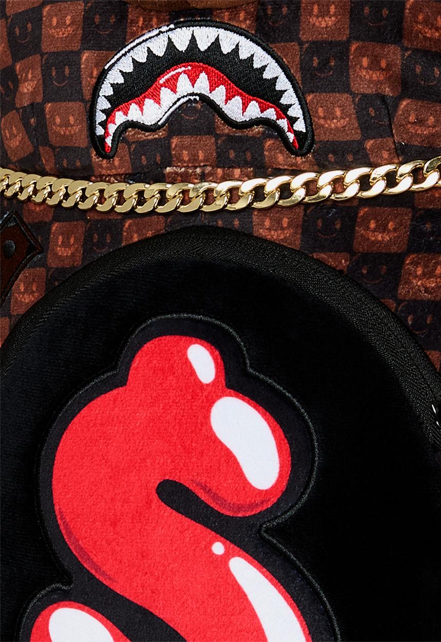 Sprayground - Sharks In Paris Bubble Brown Check Moneybear Backpack - Brown