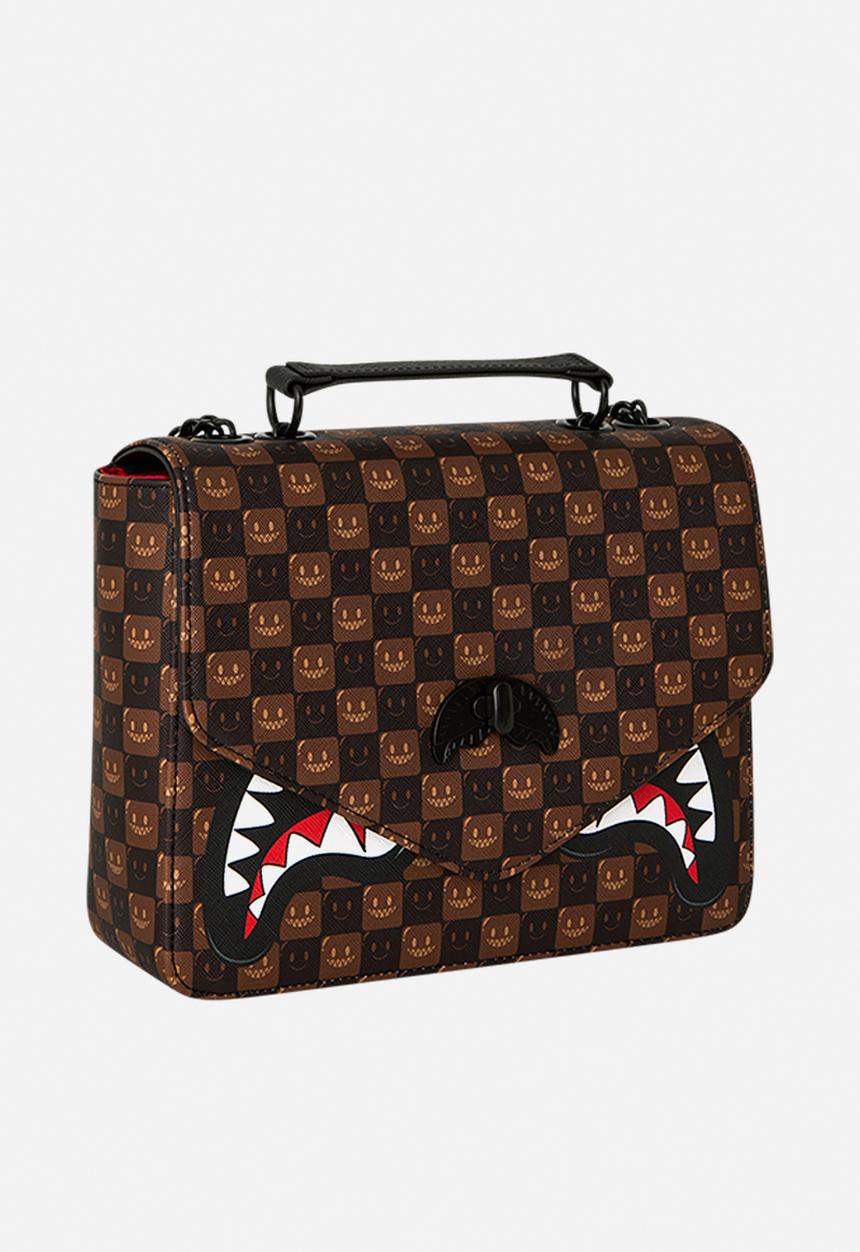 Sprayground - Sharks In Paris Bubble Brown Check Handbag - Brown