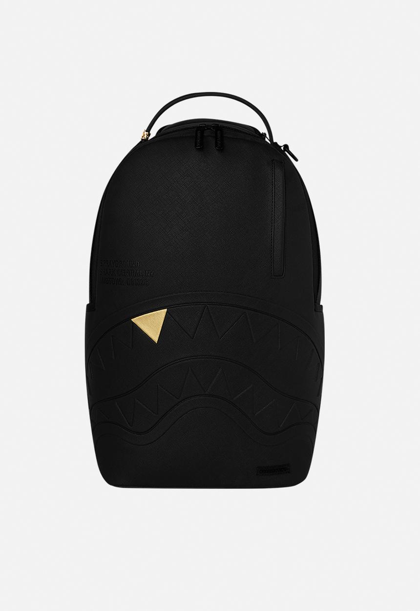 Sprayground - Blacked Out Embossed Gold Tooth Backpack - Black