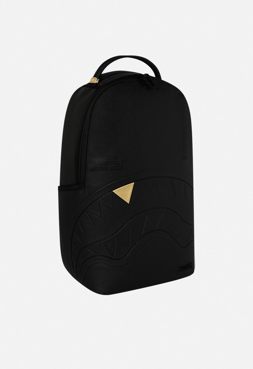 Sprayground - Blacked Out Embossed Gold Tooth Backpack - Black
