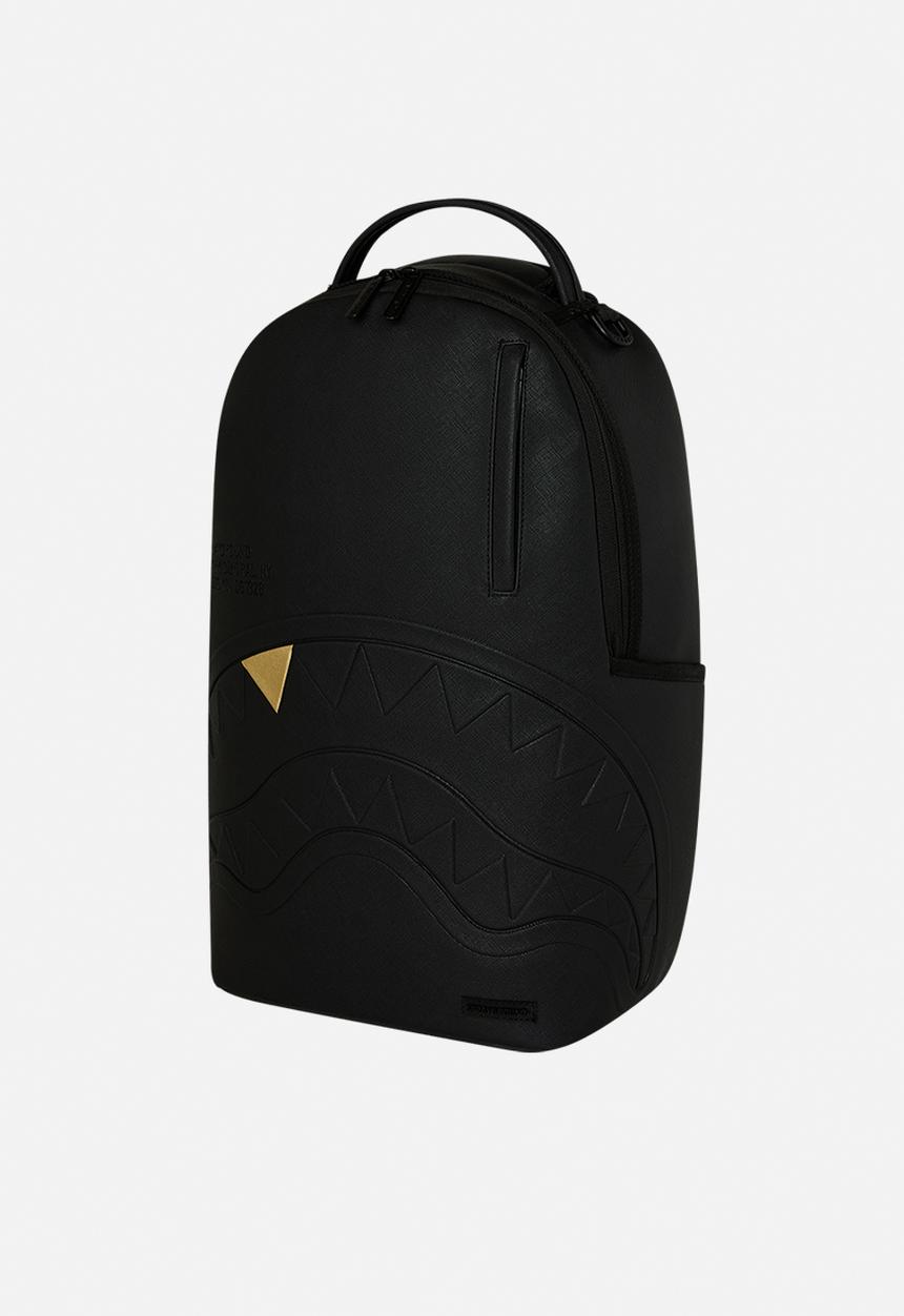 Sprayground - Blacked Out Embossed Gold Tooth Backpack - Black