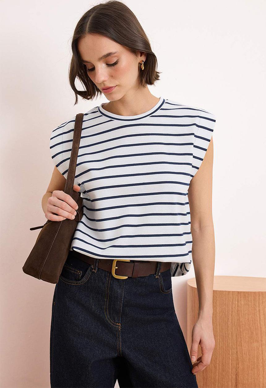 Trendyol - Basic Knit T-Shirt - Dark Navy Blue