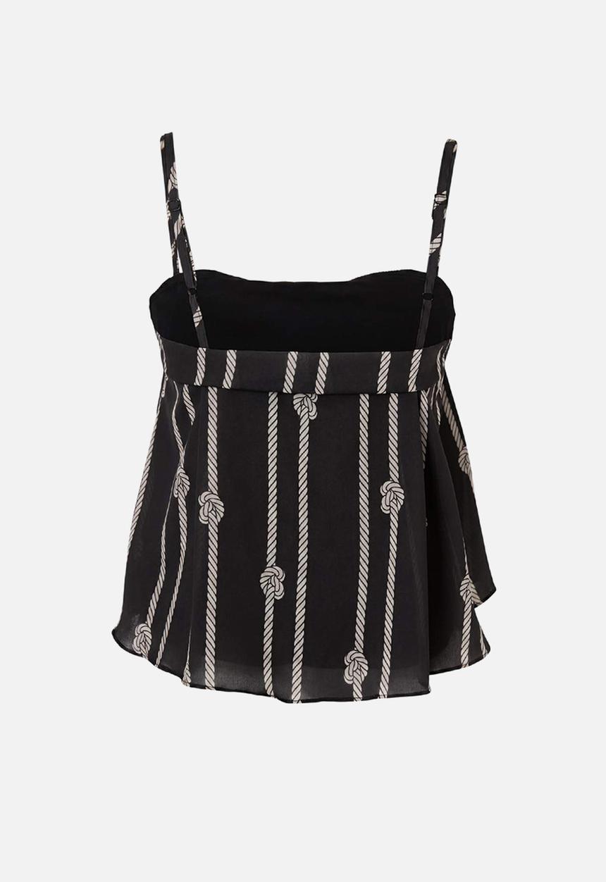 Trendyol - Rope Pattern Chiffon Blouse - Black