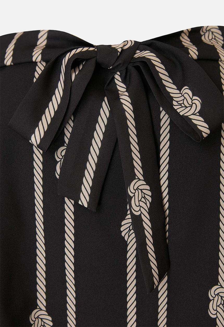 Trendyol - Rope Pattern Chiffon Blouse - Black