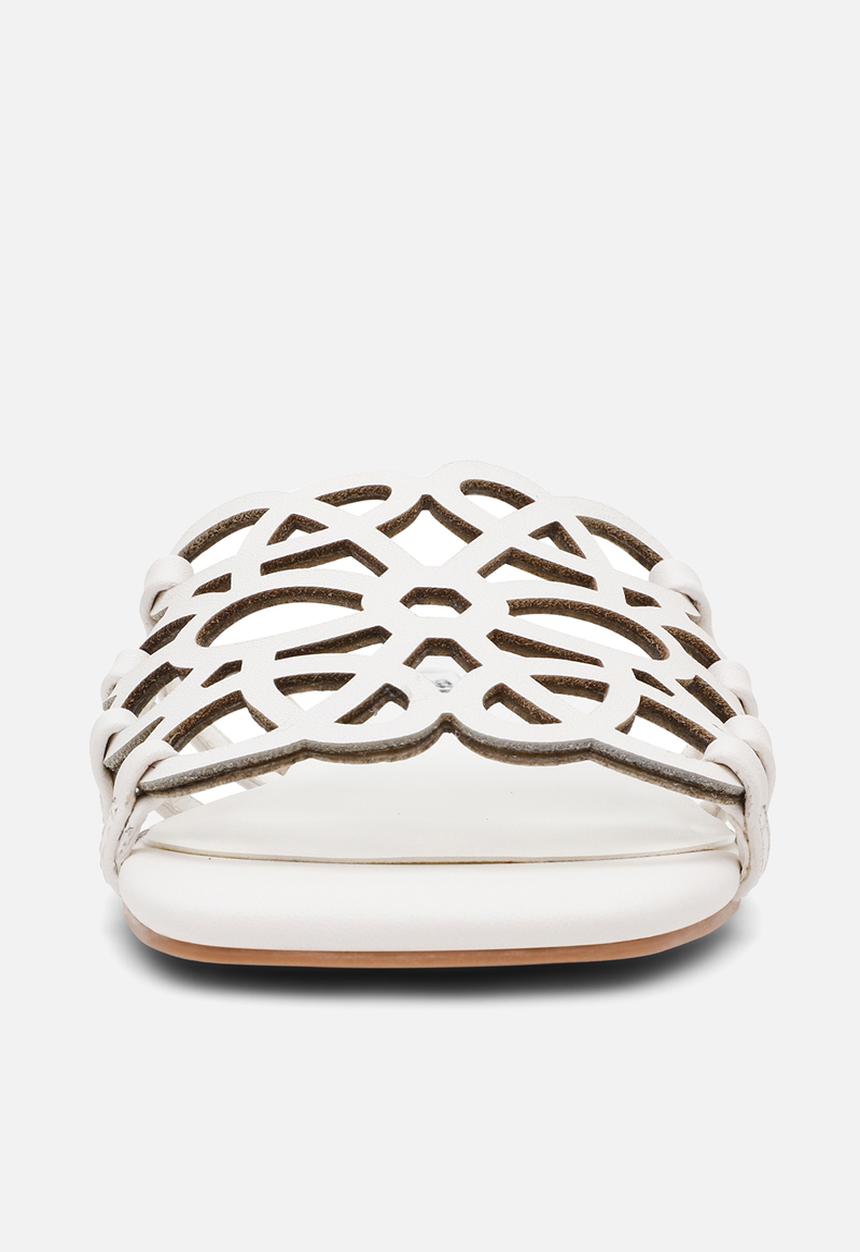 Steve Madden - Lotus-cn slide - white leat