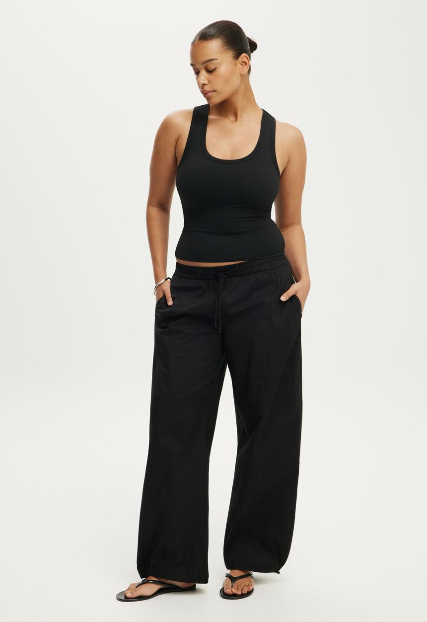 Cotton On - Hold Me Scoop Neck Racerback Tank - Black