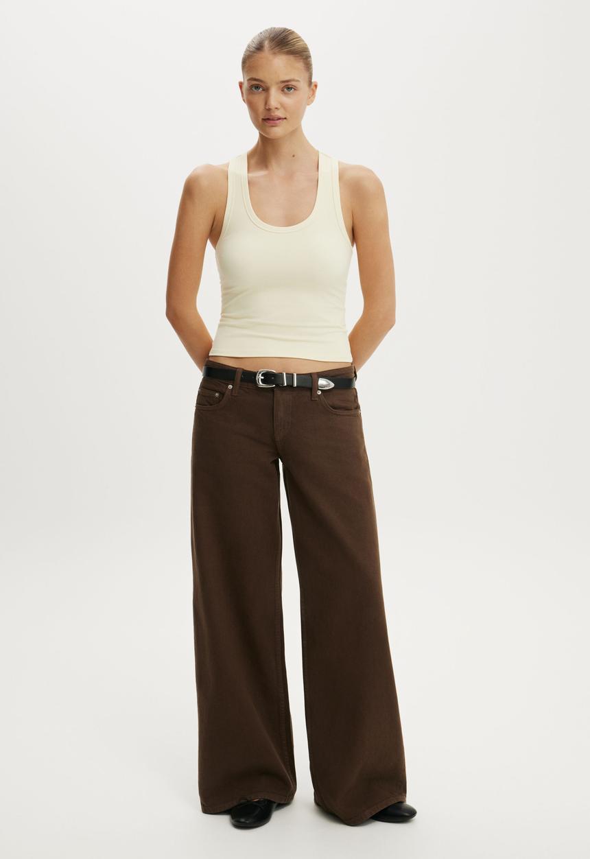 Cotton On - Hold Me Scoop Neck Racerback Tank - Vanilla Glow